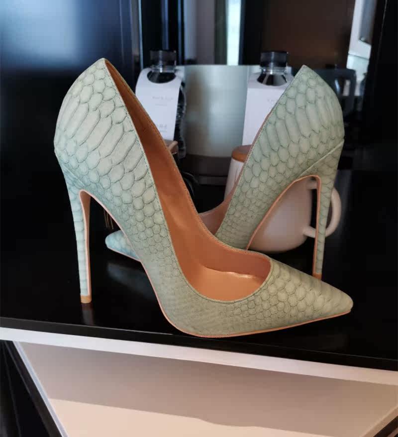 light green high heels