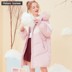 2018 Winter Fashion Breakers Loose-fitting dài tóc cổ áo trùm đầu xuống áo khoác Mets Bonway nữ 