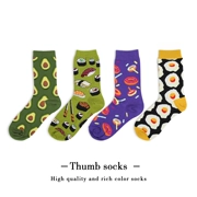 Mùa xuân và mùa hè 2019 buổi chiều mới trà tráng miệng bơ sock omelet cotton phim hoạt hình vớ thủy triều đôi mô hình vớ trung tính - Vớ hàng tuần