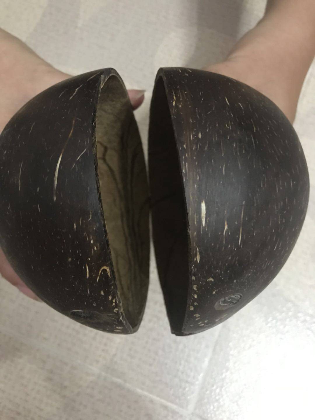 Coconut shell ice cream container smooth coconut shell half-open coconut shell kindergarten DIY food pot flower pot decorations