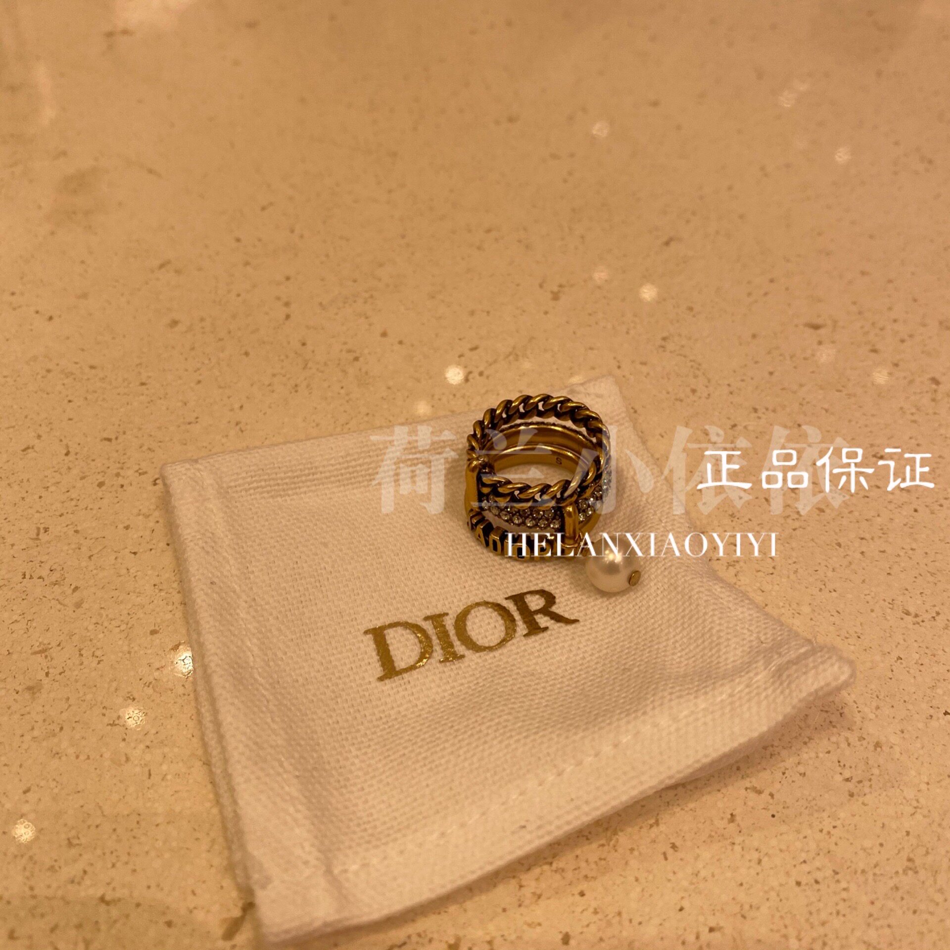 European Dior Dior Ladies ring pearl water drill JADIOR letter R0829ADRCY_D802
