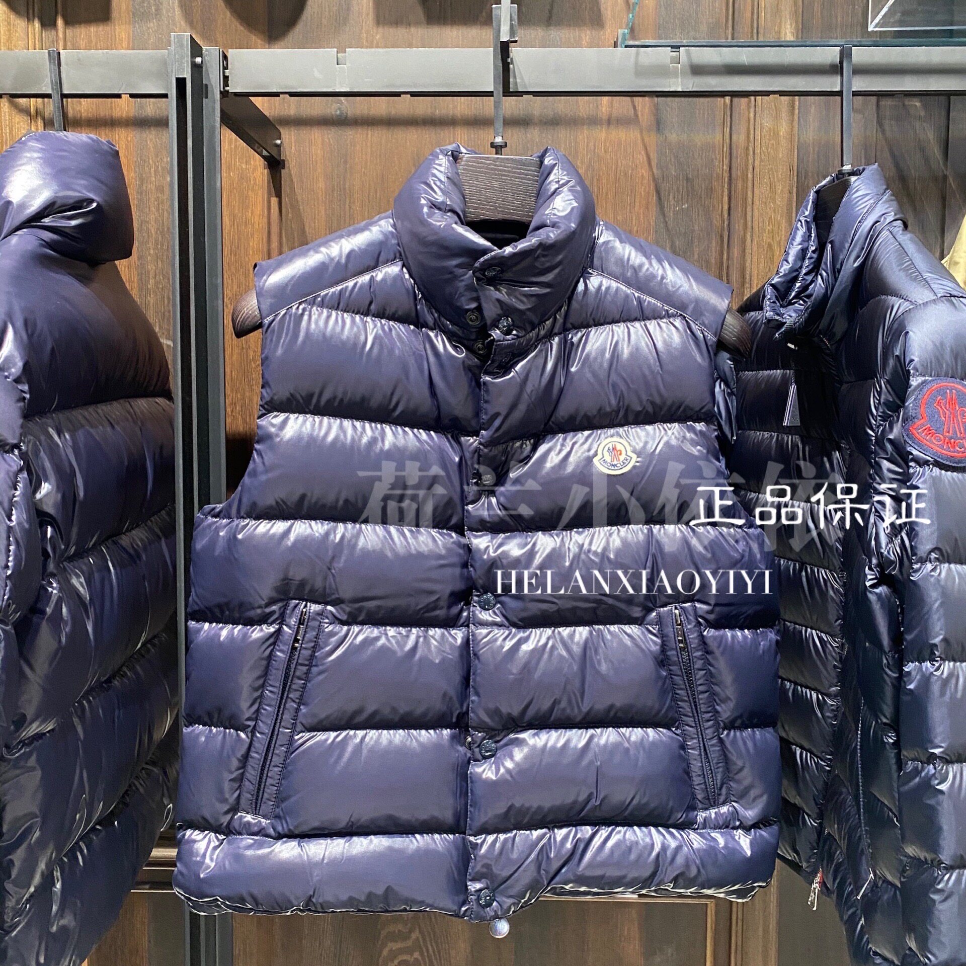 European Moncler Monmouth TIB 19 new men's down vest jacket Short and small high collar