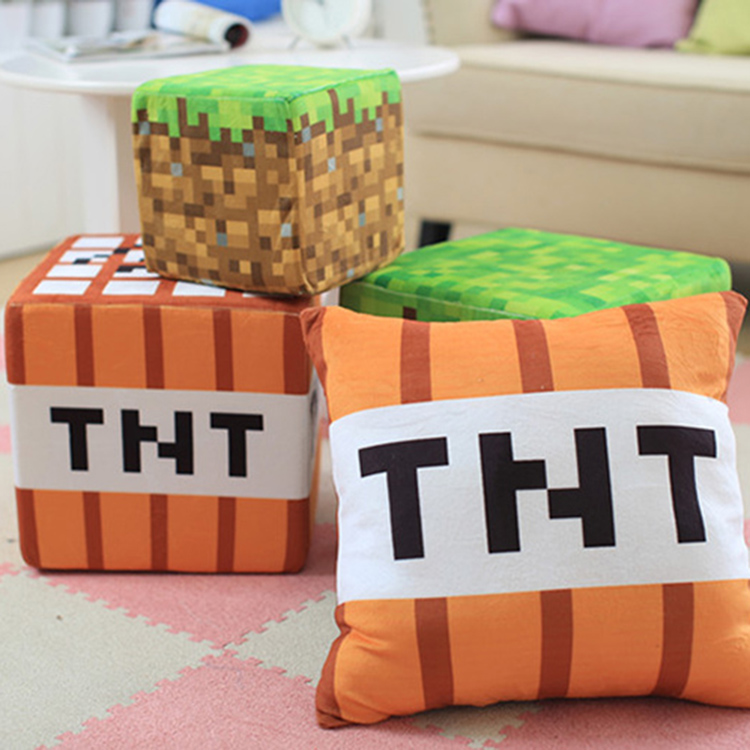 My World Perimeter Block Pillow Four Square Pillow TNT Lawn Plush Back Cushion Containing Box Gift Toy