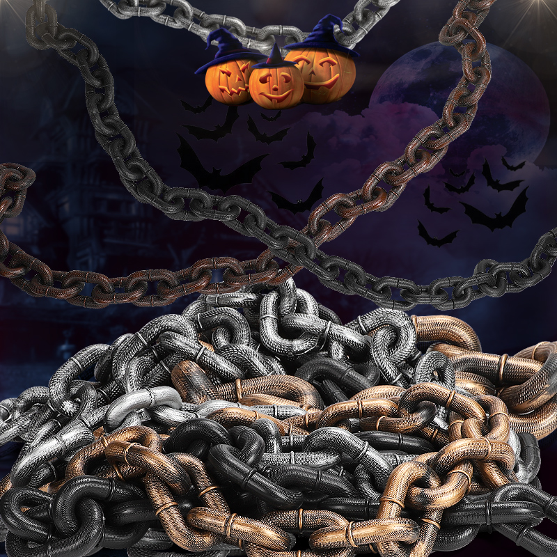 The Halloween props emulate the big iron chain plastic cos ghost house Film and TV Costume Bar Prom decorated prisoners