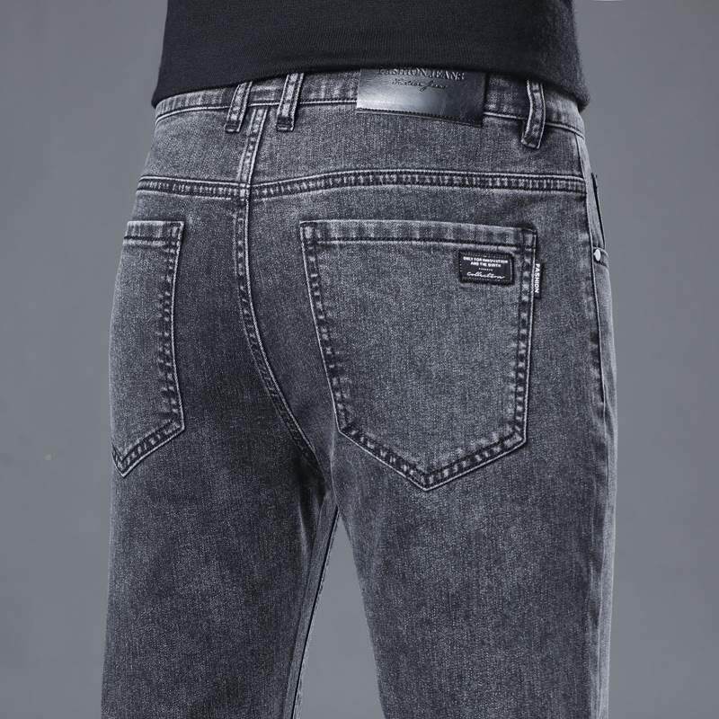 International first-line big card jeans Men's foreign trade Bull Goods Men's Clothing Autumn Winter Mall with the same section Repaired Straight Silo Plus Suede Thickening-Taobao