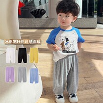 Baby Anti-mosquito Pants Summer Thin male children light cage pants women infant air conditioning pants Boys loose pit strips pants