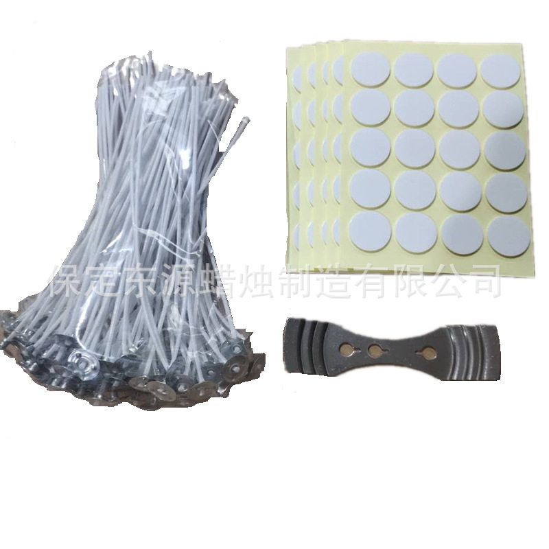 Combination of 40 candle wicks DIY handmade aromatherapy set 100 pieces plus 100 stickers plus 1 holder