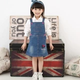 Универсальная осенняя джинсовая юбка, высококачественный джинсовый сарафан, джинсовое платье, платье-комбинация, детская одежда