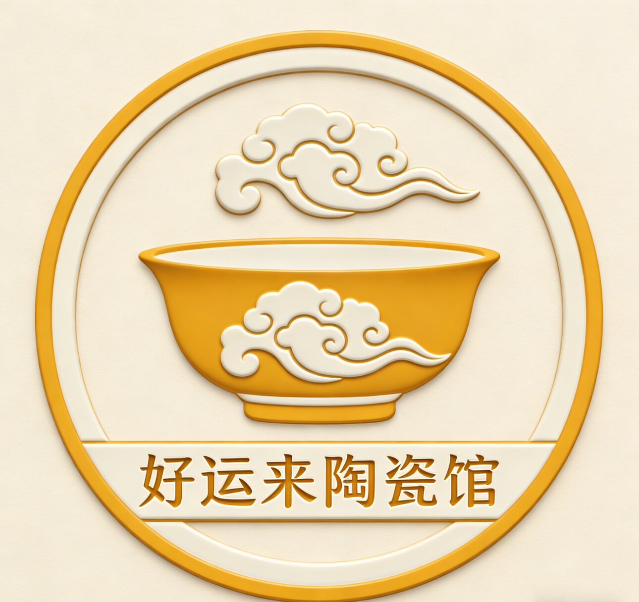 好运来陶瓷馆的LOGO