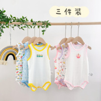 Baby sleeveless pack-coat summer net breathable hackclotheBaby hanging ultra-thin vest-type triangle conjunction clothes