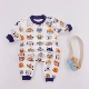Quần áo xì hơi cho bé mùa xuân và mùa thu nam cotton dày hoạt hình dễ thương Hàn Quốc mùa xuân và mùa thu nữ bé tam giác một mảnh romper - Áo liền quần