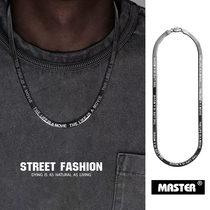 MASTER original snake bone chain laser lettering titanium steel net red choker Hip Hop couple Wild Blade chain