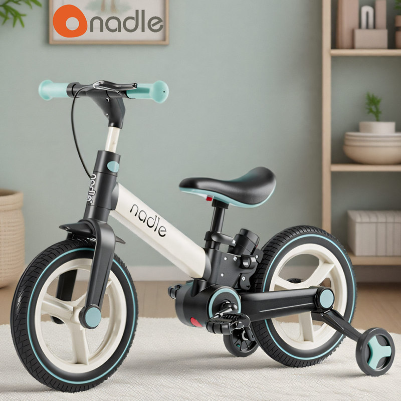 Natto Children's Tricycle for 2-Year-Olds, Unisex, Human-Powered, with Detachable Pedals and Flexible Steering