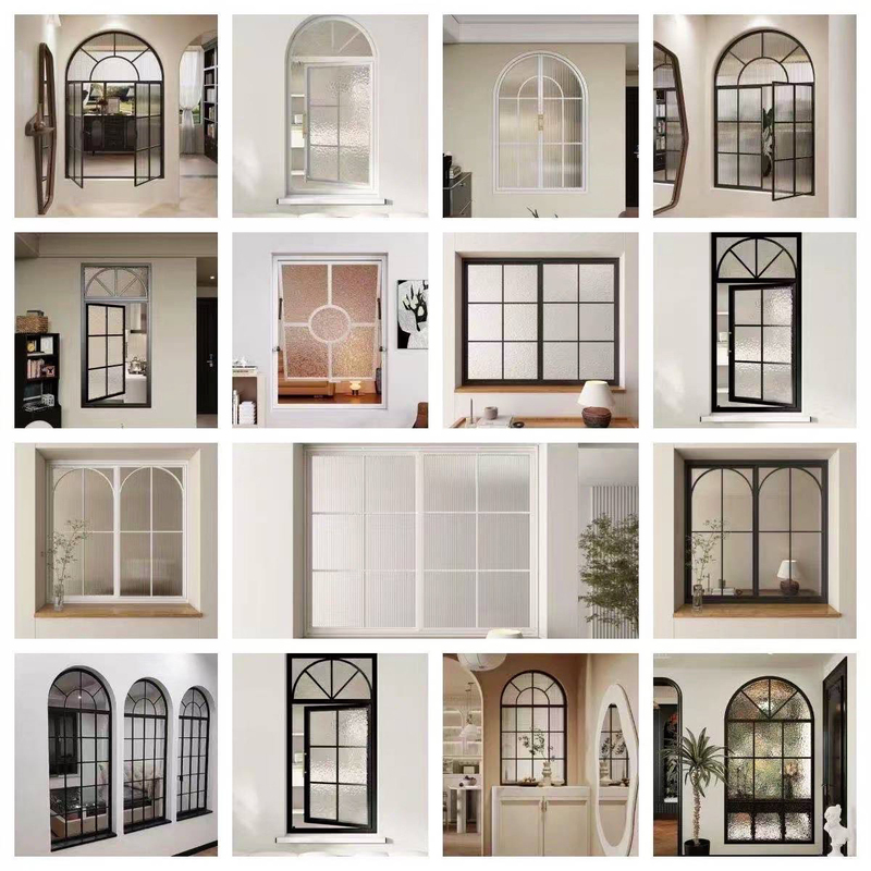 French-Style Windows, Vintage Wrought Iron Doors and Windows, Arched Old Steel Windows, Arch-Shaped Windows, Lattice Windows, Casement Windows, Sliding Windows, Partitions
