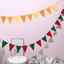 Childrens tent accessories Felt cloth bunting Childrens room Bedroom decoration flag Triangle string flag Kindergarten party