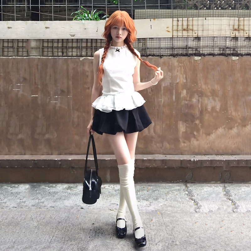 Summer Korean Chic Style Elegant Outfit for Women 2026 New Miu Miu Style Half Skirt Summer Outfit Complete Set
