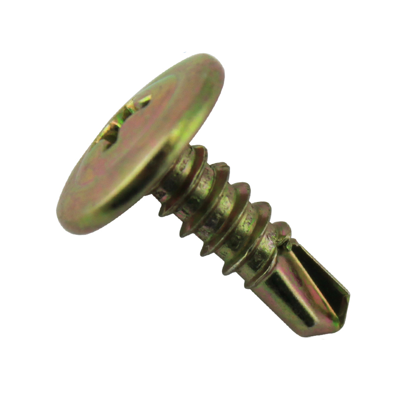 American solid national standard button head lightning tail self-drilling screw carbon steel large flat head drill tail screw pan head dovetail self-tapping screw