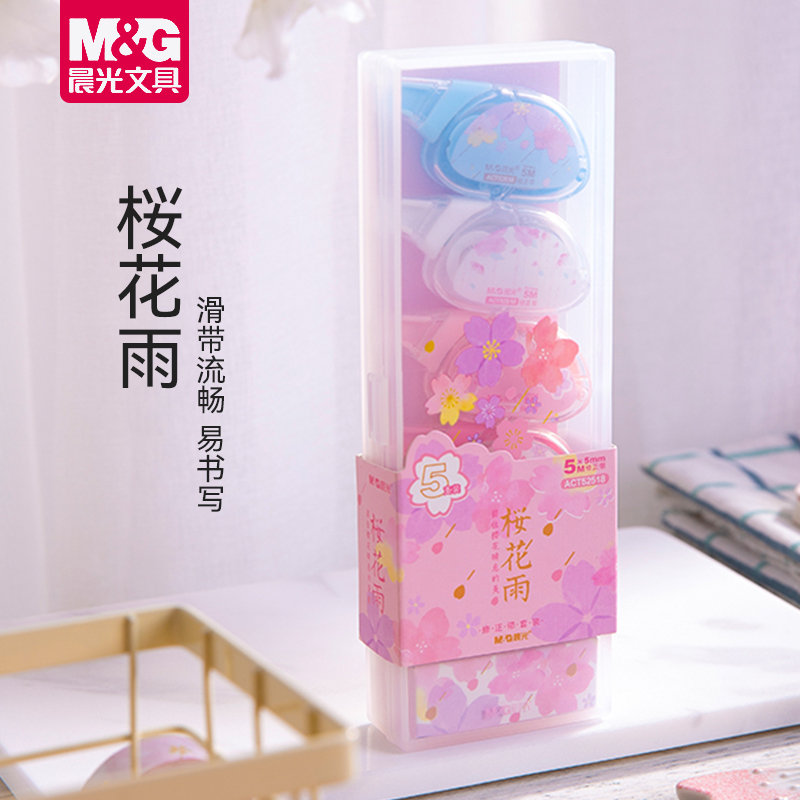 Morning light cherry blossom rain correction with macaron morandi suit coated modified with PET transparent film students small portable
