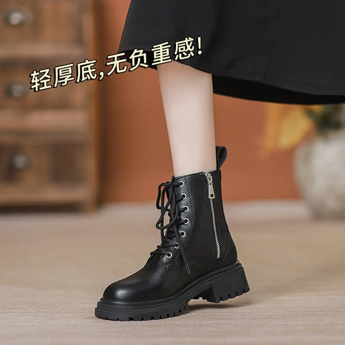 Martens, белые короткие сапоги в английском стиле на платформе, из натуральной кожи, коллекция 2023, подходят для весны и осени, подходят для подростков, в британском стиле