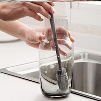 Nipple brush baby silicone bottle brush long handle Cup brush extended Cup wash cup cleaning brush 360 degree rotating brush