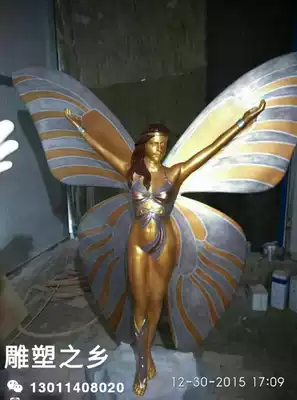 Spot glass fiber butterfly fairy sculpture European Style Butterfly beauty garden landscape sculpture park decoration