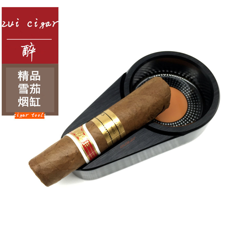 JIFENG Monsoon Cigar Ashtray Portable Snow Eggplant Cigarette Cylinder Trumpet Pure Metal Smoke Flush-Taobao