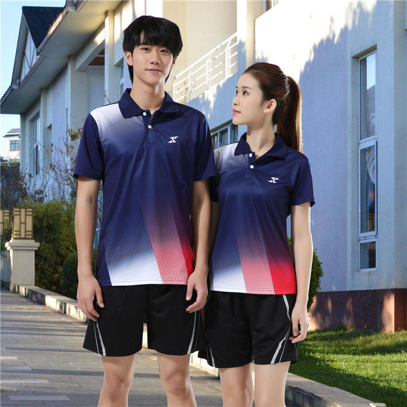 Quick-drying air-permeable volleyball suit suit Men's and women's sports volleyball suit Student custom printed tennis badminton suit short sleeve