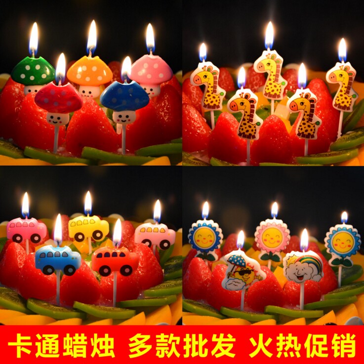 Birthday Candle Children Birthday Party Gathering Cartoon Candle Cake Decoration Baking Creative Candles Multiple