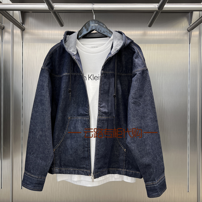 Ck Jeans Jacket Men's 25 Autumn New Retro Pure Cotton Zipper Hooded Casual Denim Jacket 4Rd715G