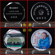 Crystal Trophy Customized Sunflower Octagonal Homecoming Gift Graduation Memorial Annual Meeting Outstanding Staff Souvenir