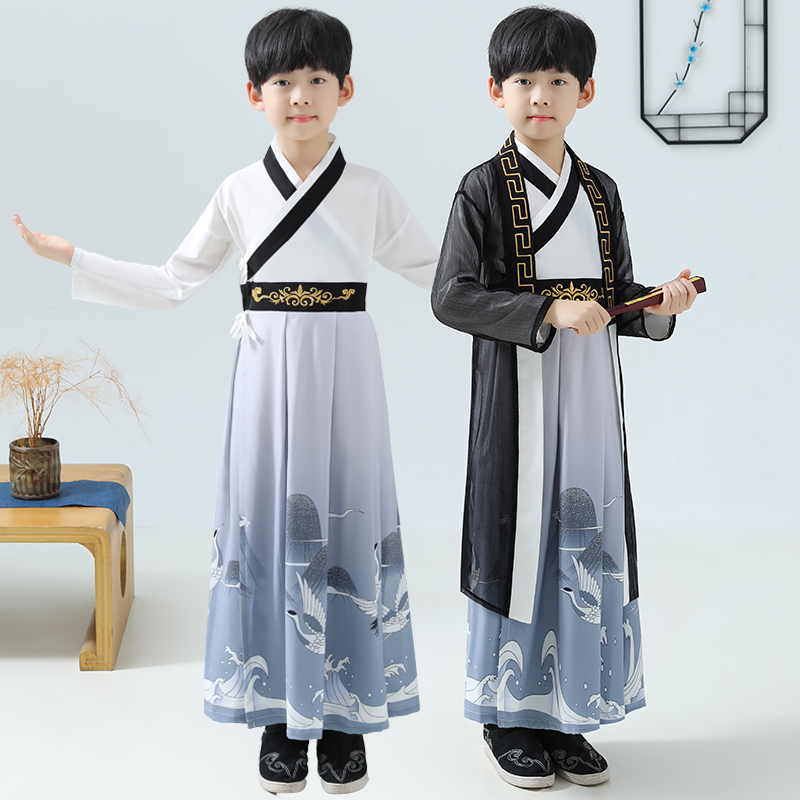 Children's Hanfu boys' young master's clothing Chinese school clothing students ancient costume spring and summer performance out of the book boy Chinese style son