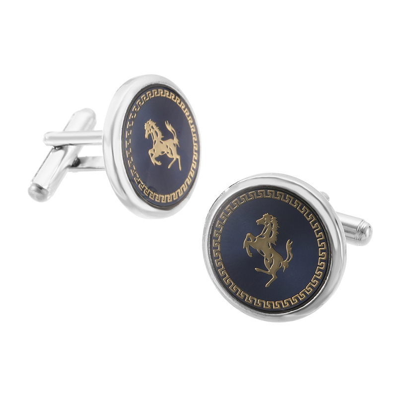 Men's French-Style Shirt Cufflinks with Buttoned Cuffs