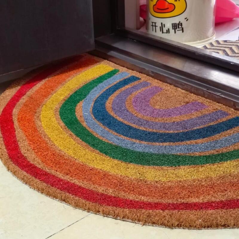 Cartoon Rainbow Doormat, Entrance Mat, Entryway Foot Mat, Household Non-Slip Carpet, Can Be Cut, Wire Loop Dirt-Scraping Mat Cartoon Rainbow Doormat, Entrance Mat, Entryway Foot Mat, Household Non-Slip Carpet, Can Be Cut, Wire Loop Dirt-Scraping Mat