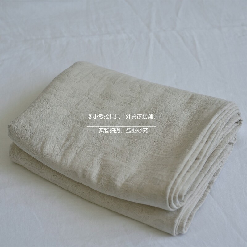 20% Linen + 80% Cotton Linen-Cotton Jacquard Blanket, Double-Ply Interwoven Casual Blanket, Summer Towel Blanket, Throw Blanket