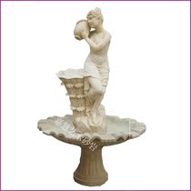 Jiahui sandstone relief round sculpture garden courtyard waterscape sandstone sculpture fountain hotel villa girl fountain