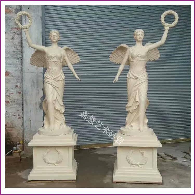 Jiahui Sandstone Glass Fiber Glass Fiber Relief Mural Garden Forest Landscape Sculpture Decoration Character Round Sculpture Victory Goddess