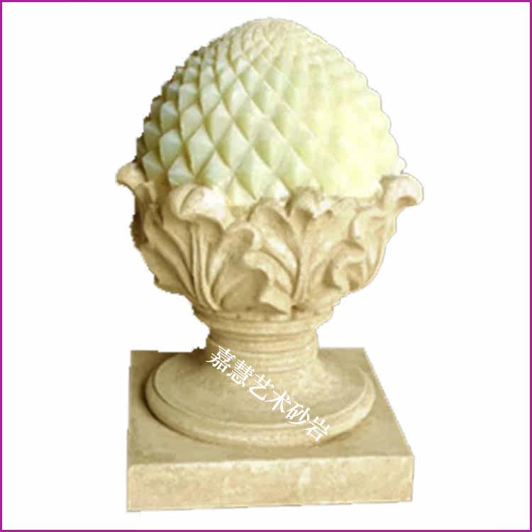 Jiahui Sandstone Relief Glass Fiber Imitation Bronze Sculpture Room Inside And Outside Villa Leisure Clubhouse Garden Round Pineapple Lamps