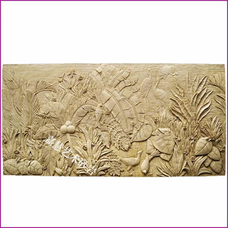 Jiahui sandstone sculpture relief large garden villa indoor and outdoor home decoration European landscape painting tropical rainforest