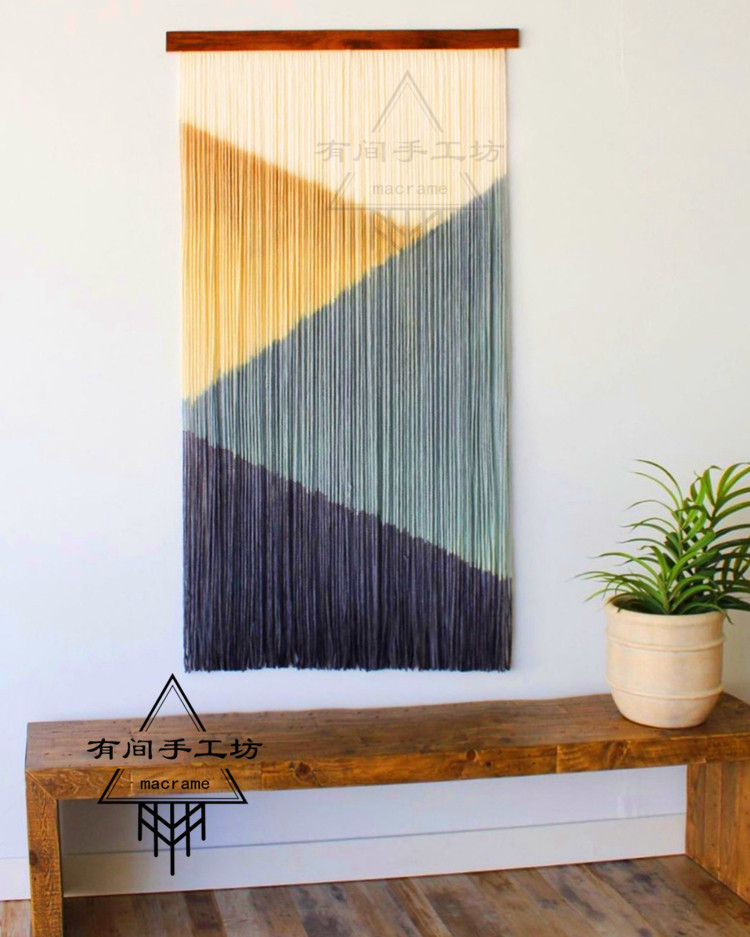 Гобелен 玄关挂画竖款纯手工编织染色挂毯定做入户门厅过道走廊尽头墙壁画