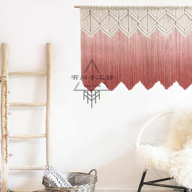ins Bắc Âu mạng Red Bohemian thảm dệt tay, màu sofa giường và bữa sáng được cài đặt trang trí nền phần mềm sáng tạo - Tapestry thảm treo đầu giường