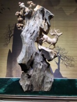 Shen Wood Red Dragon golden silk Nan wood carving hand carving all the way hair decoration living room entrance feng shui root carving large ornaments