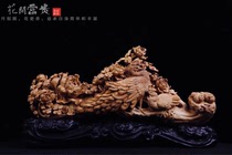 Indian old mountain sandalwood knife hand-carved Dafu Dafu Dagu landscape flower and bird figure root carving wood carving porch ornaments