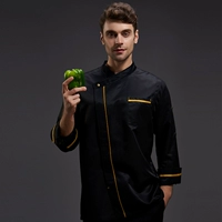 Одиночный золотой черный топ с длинными рукавами