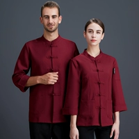 SC льняные пуговицы с длинными рукавами красные