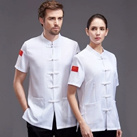 SC лен на одной пуговице белые с короткими рукавами