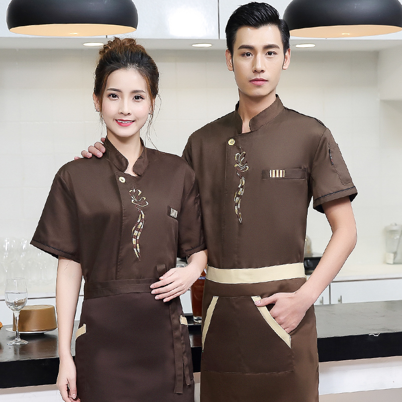 Khách sạn Trung Quốc đầu bếp gió workclothes nam ngắn tay nhà hàng nhà hàng mùa hè quần áo nhà hàng quần áo nữ đầu bếp nhà bếp mỏng