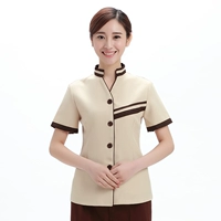 XS-Новинка с V-образным вырезом и двумя планками для чистки, с коротким рукавом, бежевый