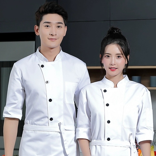 Черный шеф -повар для рабочей одежды с коротким рукавом мужчина летний отель ресторан обратно кухня пекарь