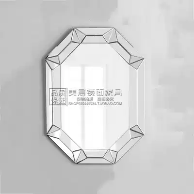 Simple modern plain mirror home decorative mirror silver porch mirror stereo bathroom mirror cosmetic mirror custom