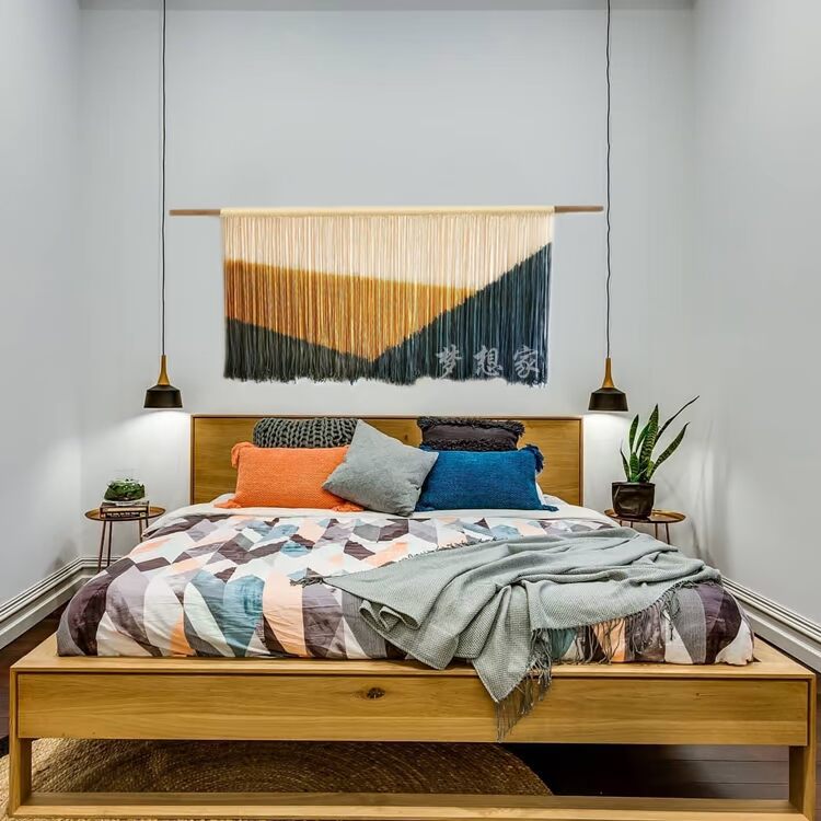 tấm thảm dốc nhuộm thảm dệt tay Bắc Âu Bohemian B & B nhẹ nhàng gắn trên bức tranh tường trang trí - Tapestry 	thảm treo tường 3d
